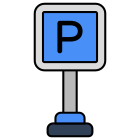 Tablero-de-estacionamiento-externo-viajes-y-hoteles-vectorslab-contorno-color-vectorslab-2 icon