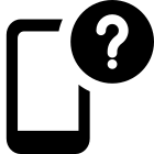 Cell phone with question mark symbol for help icon