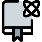 白い背景に分離されたブックマーク付きの外部の科学の本ライブラリいっぱいのタルリビボ icon