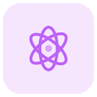 Science class with nucleus and atoms revolving around it icon