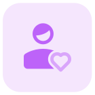 Favorite user profile picture with heart logotype icon