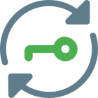 Key encryption on a file syncing software icon