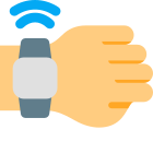 Digital smartwatch with single module sensors attached icon