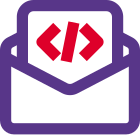 Programming software coding list shared via mail icon