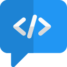 Chat and discussion over software programming language icon