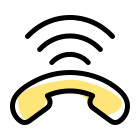 Cell phone ringing representation layout isolated on a white background icon