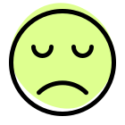 Pictorial representation of sad face emoticon layout icon