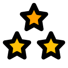 Three star ratings for above average performance icon