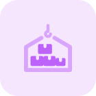 Boxes with transportation and handling with hook facility icon
