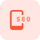 Seo on a cell phone isolated on a white background icon