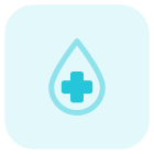 Blood bank with droplet and plus logotype layout icon