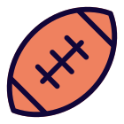 American football oval shape ball layout indication icon