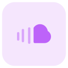 Online cloud computing SoundCloud application for music and podcasting icon