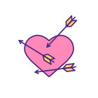 Cupid Arrow Hit Person Heart icon