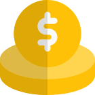 Dollar coin funds isolated on a white background icon