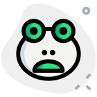 Frog emoji frowning pictorial representation with mouth open icon