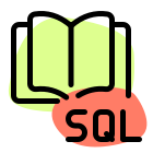 SQL programming and guide book isolates on white background icon