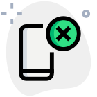 Forbidden to use cell phone with crossed logo icon