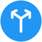 Bi-directional road signal with multiple arrows icon