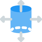 Digital three-dimensional prototype cylinder framework design layout icon