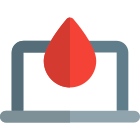 Laptop computer for testing blood report layout icon