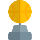 Basketball game trophy with round shape icon