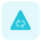 Roundabout with clockwise arrows on a triangular board icon