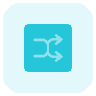 Twisted arrows for music shuffling button Interface icon