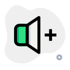 Increasing the volume of a music playback with the plus Logo icon