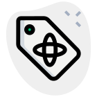 Atomic reaction Logotype on a label layout icon