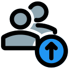 Uploading a document or file on a group with up arrow icon