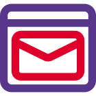 Email messenger on a landing page builder icon