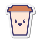 Café kawaii icon