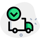 Unloading of shipping items from box truck icon