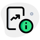 Info button for line graph file isolated on a white background icon