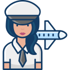 pilote-externe-femme-profession-sbts2018-lineal-color-sbts2018 icon