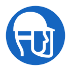 Tragen Sie einen Helm und einen Gesichtsschutz icon