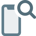 Search phone directory with magnify glass layout icon