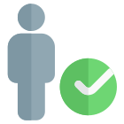 Verified employee list with a checkmark option layout icon