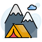 外部营地露营填充轮廓设计圆 3 icon