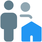 Full family members living in a common shed house icon