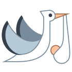 Flying Stork With Bundle icon