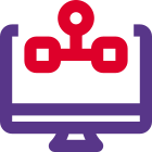 Flow chart with hierarchy organization list layout icon