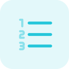 Number list format in acending sequence order icon