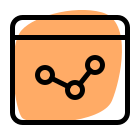 Infographics for dotted line chart comparison graph icon