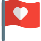 Favorite place flag pinpoint with heart shape icon