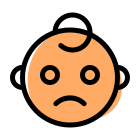 Frowning baby with sad face expression emoticons icon