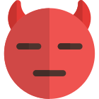 Expressionless devil with pair of horn emoji icon