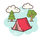 Carpa para camping icon