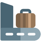 Airport bag checks at a conveyor belt system icon